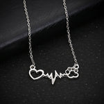 Necklace crystal rhinestone dog paw for women 01