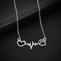 Necklace crystal rhinestone dog paw for women 01